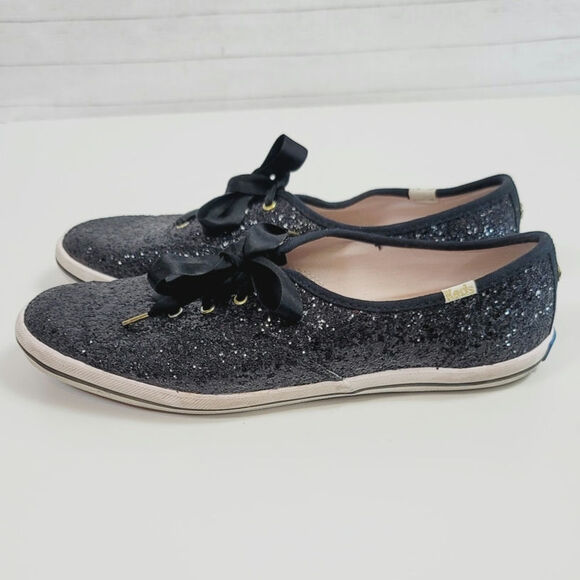 Keds X Kate Spade New York Glitter Sneakers in Black, sz 9 - Picture 3 of 15